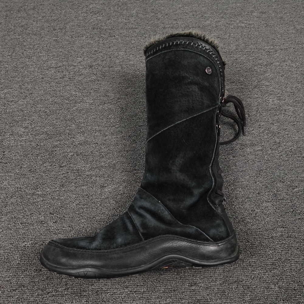 The North Face Boots Womens Size 8 Black Suede Faux Fur Primaloft Winter Snow